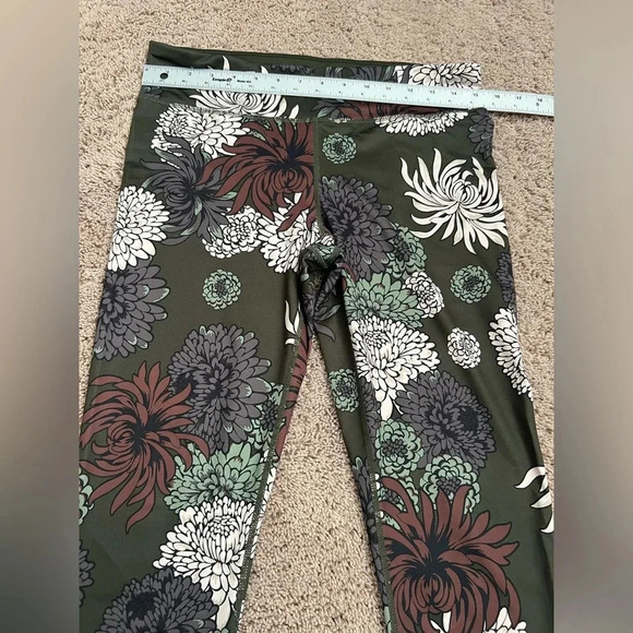 Joy lab large workout leggings dark green floral pattern target fall botanical - Picture 5 of 8